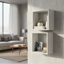 Cubo Organizador de Parede 2 Unidades - 25x25cm Branco Fosco