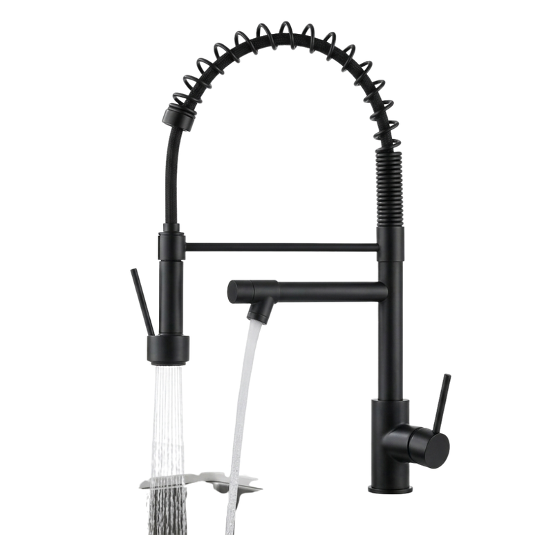 Torneira Gourmet Monocomando com Spray Extensor – Preta Fosca