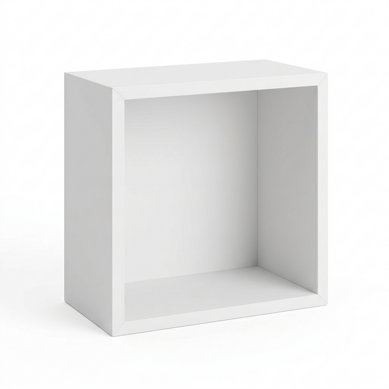 Cubo Organizador de Parede 2 Unidades - 25x25cm Branco Fosco